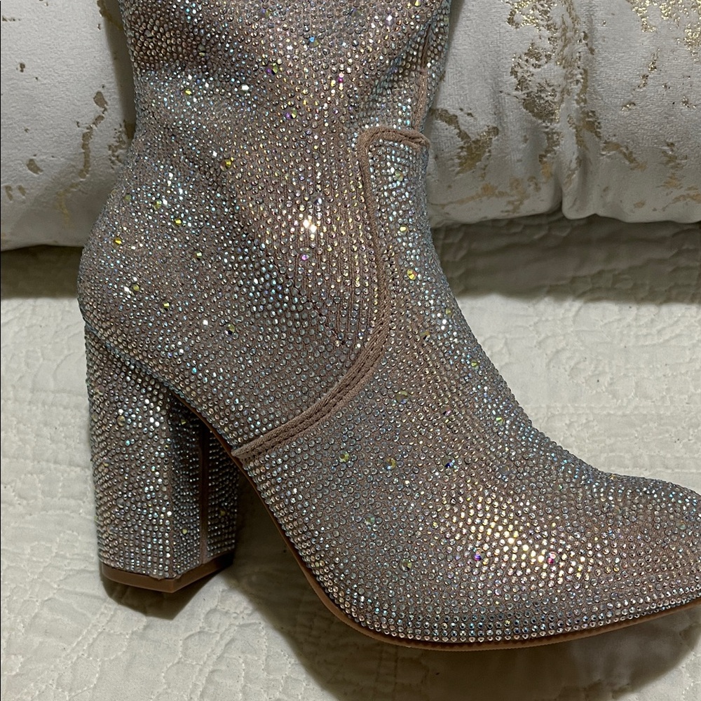 Torrid Glittering Silver Heeled Boots - Picture 2 of 10